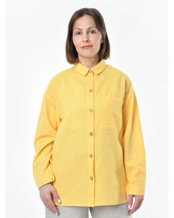 Блузка женская из льна #046, цвет желтый