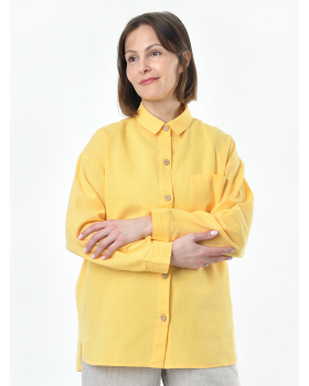 Блузка женская из льна #046, цвет желтый