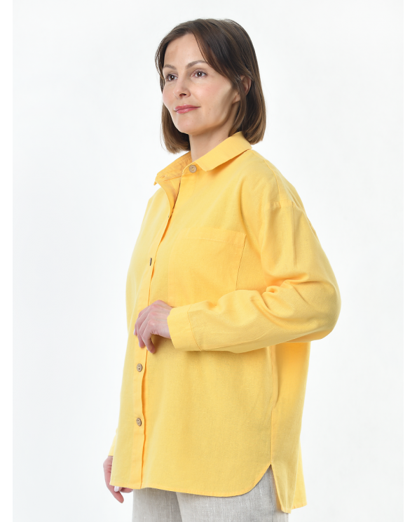 Блузка женская из льна #046, цвет желтый