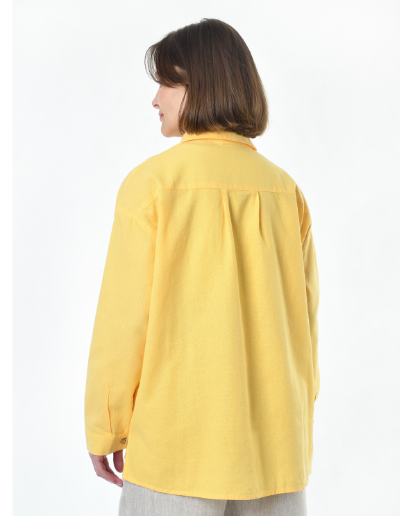 Блузка женская из льна #046, цвет желтый