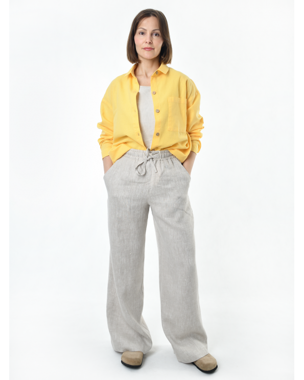 Блузка женская из льна #046, цвет желтый