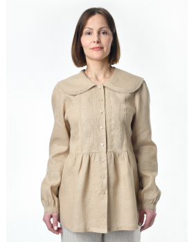 Блузка женская из льна #060, цвет бежевый