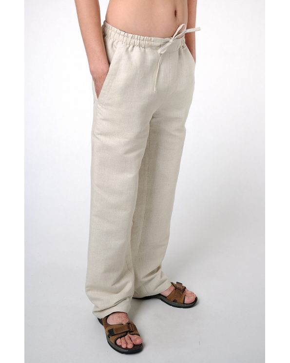 Брюки льняные мужские спортивные