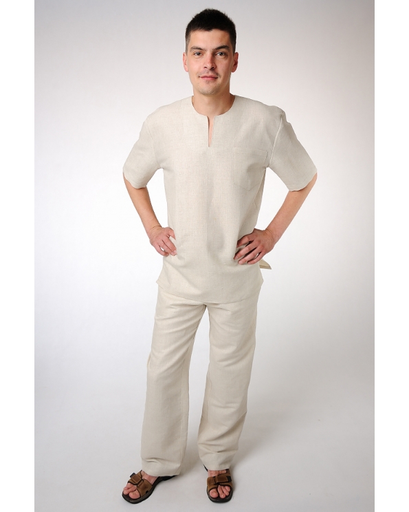 Брюки льняные мужские спортивные