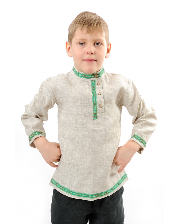 Рубашка-"косоворотка" льняная для мальчика