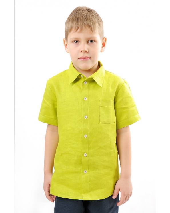 Рубашка льняная для мальчика #002