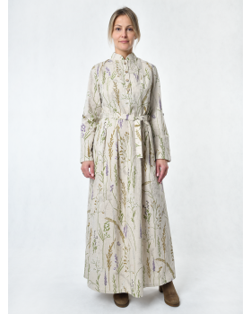 Платье льняное женское #025 "Шалфей"