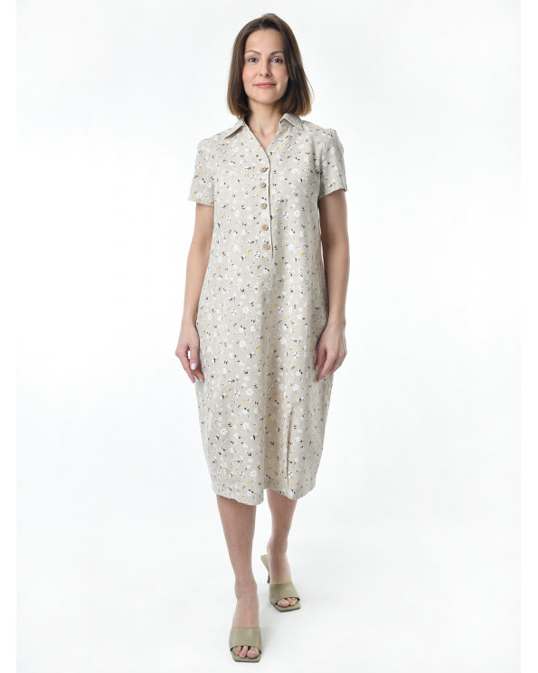 Платье льняное женское #115, "ромашки"
