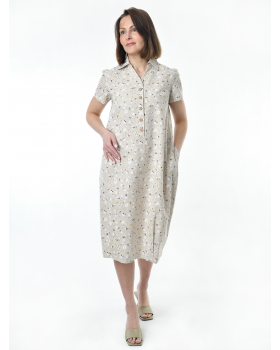 Платье льняное женское #115, "ромашки"