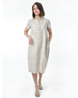 Платье льняное женское #115, "ромашки"