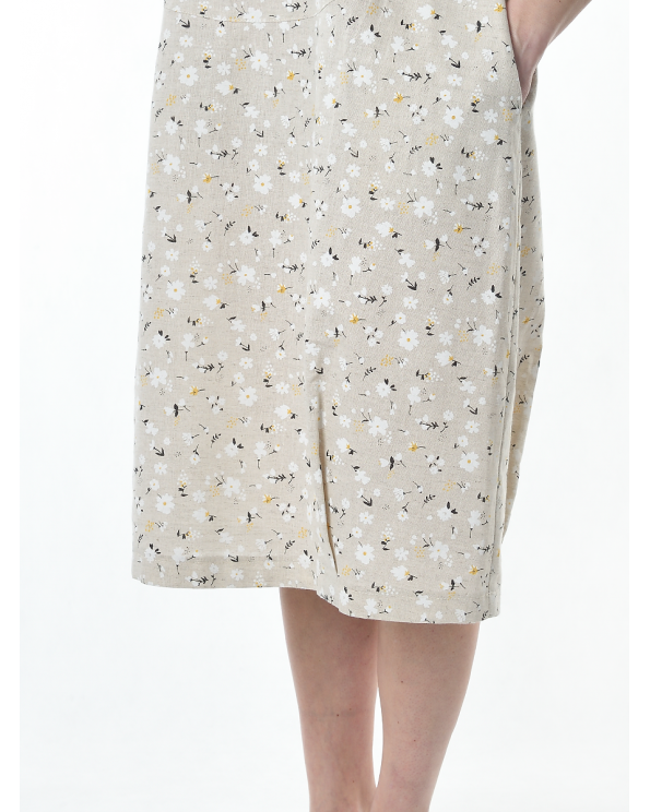 Платье льняное женское #115, "ромашки"