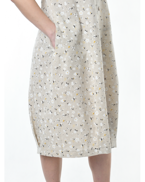 Платье льняное женское #115, "ромашки"