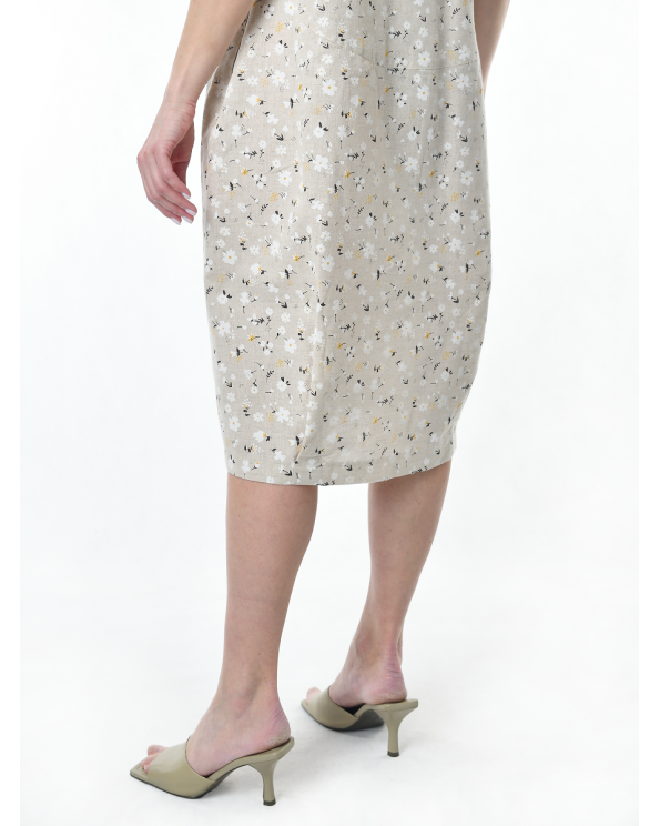 Платье льняное женское #115, "ромашки"