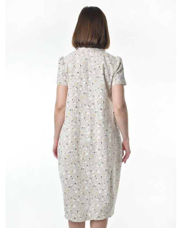 Платье льняное женское #115, "ромашки"