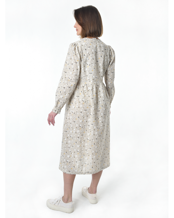 Платье льняное женское #117, "ромашки"