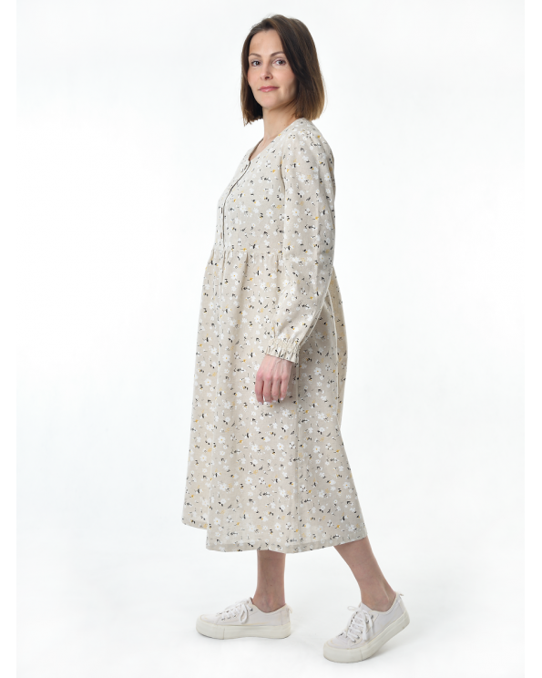 Платье льняное женское #117, "ромашки"