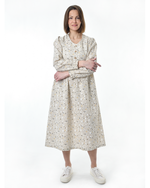 Платье льняное женское #117, "ромашки"