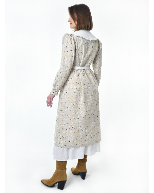 Платье льняное женское #117, "ромашки", комплект Платье льняное женское #117, "ромашки", комплект