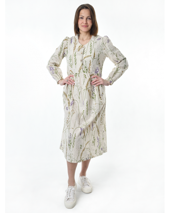Платье льняное женское #117, "шалфей"