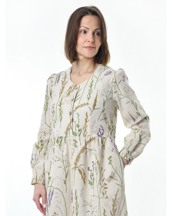 Платье льняное женское #117, "шалфей"