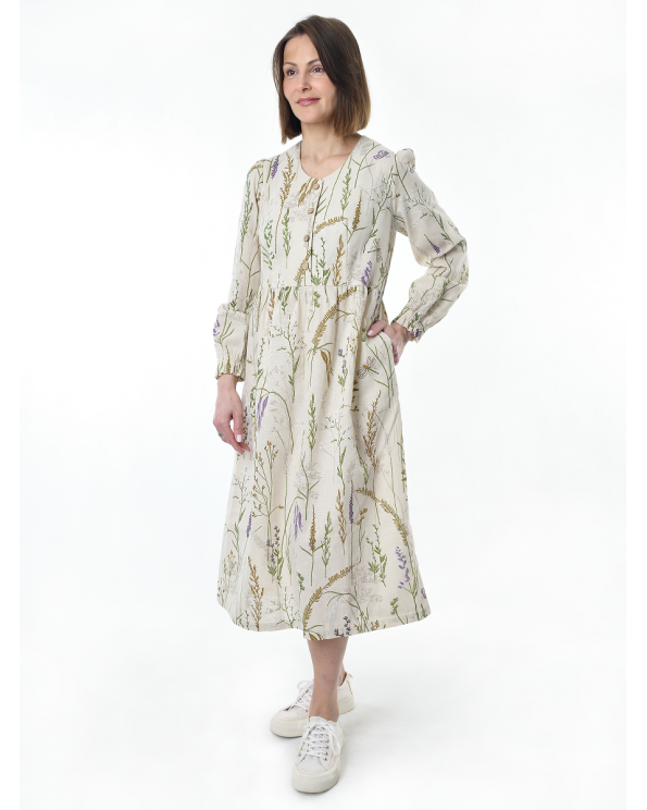 Платье льняное женское #117, "шалфей"