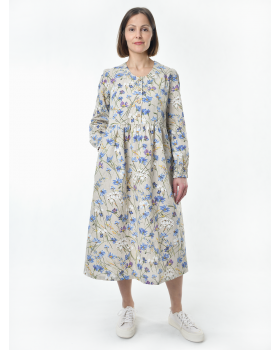 Платье льняное женское #117, "васильковый шёлк"