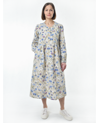 Платье льняное женское #117, "васильковый шёлк"