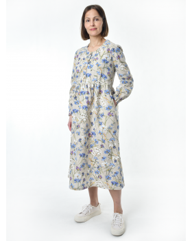 Платье льняное женское #117, "васильковый шёлк"