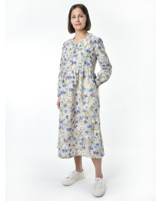 Платье льняное женское #117, "васильковый шёлк"