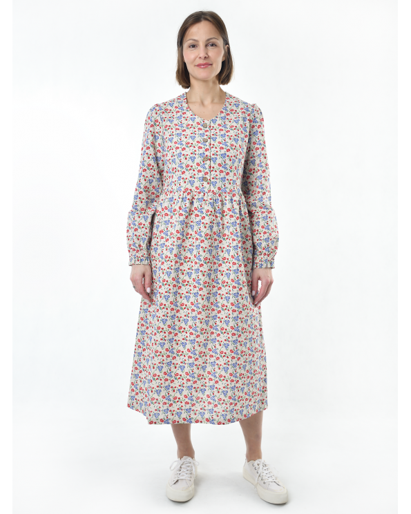 Платье льняное женское #117, "васильки"