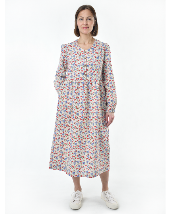 Платье льняное женское #117, "васильки"