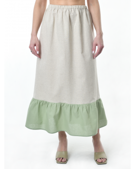 Подъюбник льняной светло-серый-светло-фисташковый