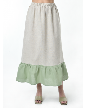 Подъюбник льняной светло-серый-светло-фисташковый