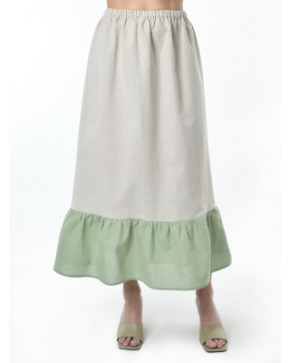 Подъюбник льняной светло-серый-светло-фисташковый