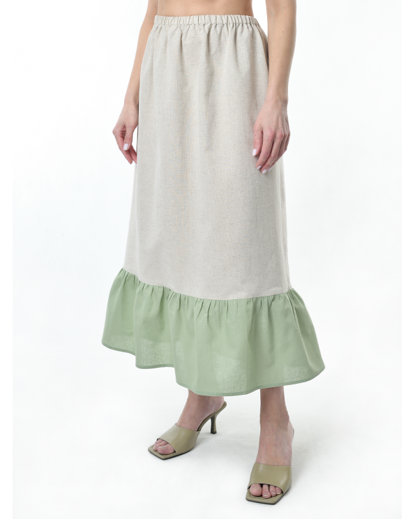 Подъюбник льняной светло-серый-светло-фисташковый