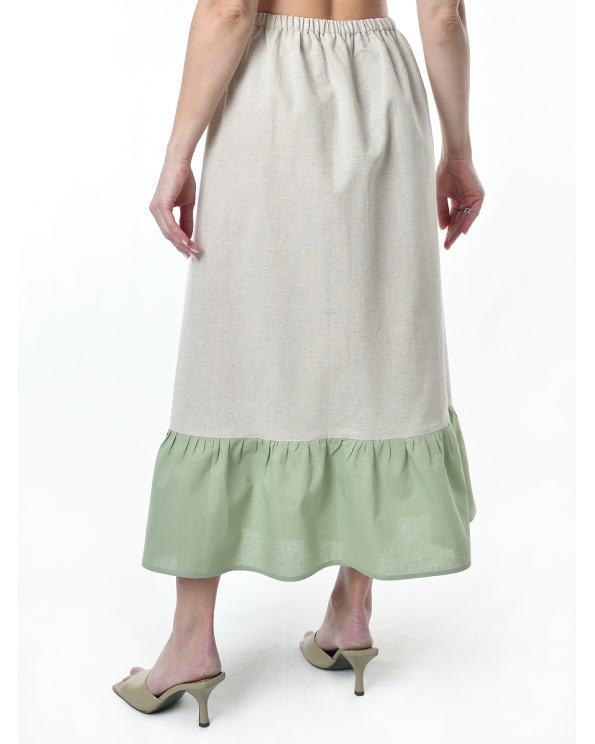 Подъюбник льняной светло-серый-светло-фисташковый