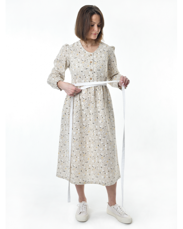 Пояс льняной белый