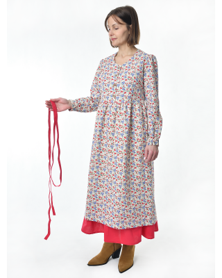 Пояс льняной красный