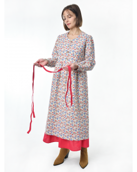 Пояс льняной красный