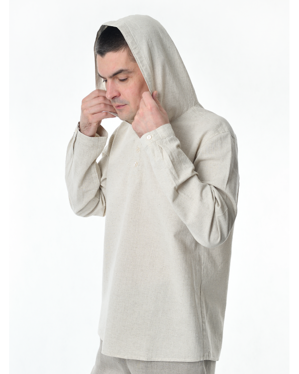 Рубашка льняная мужская #17-10