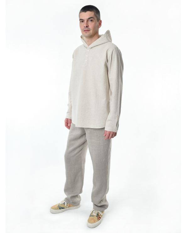 Рубашка льняная мужская #17-10