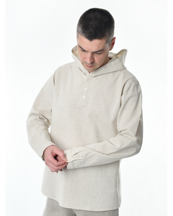 Рубашка льняная мужская #17-10