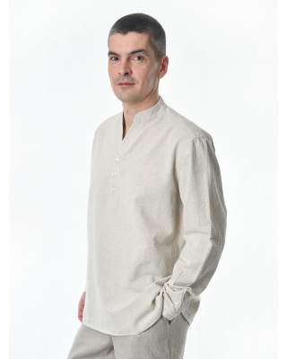 Рубашка льняная мужская #17-12