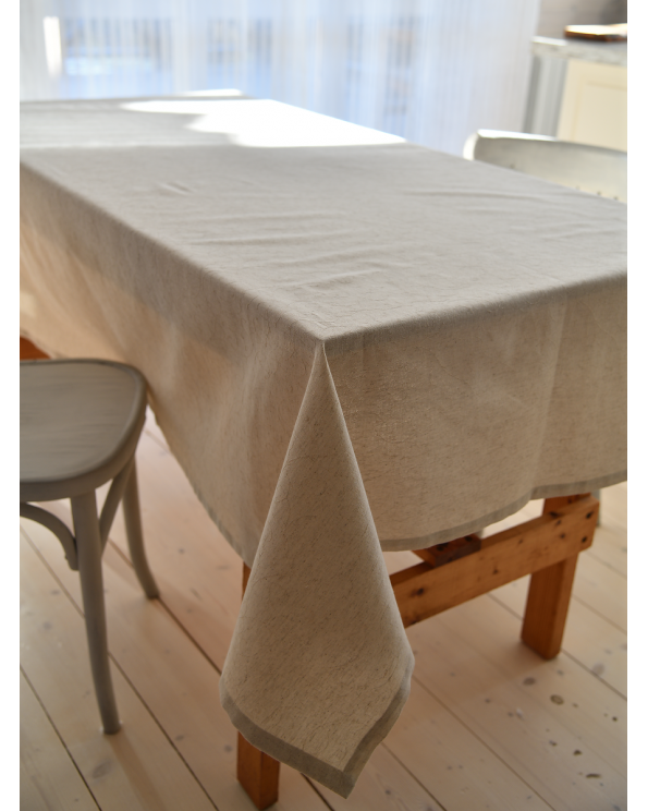 Скатерть "Поэма", льняная, 145*220 см, цвет светло-серый