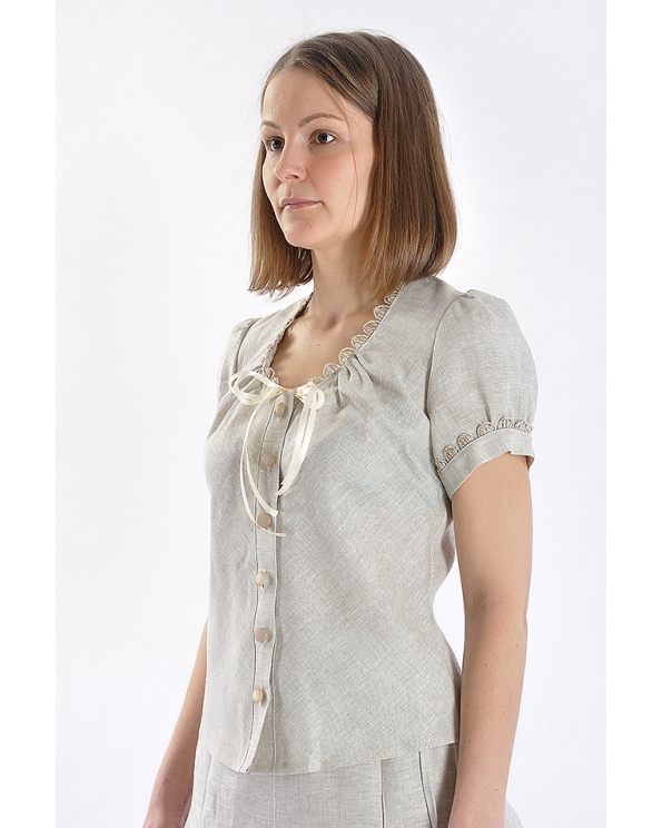 Блузка женская из льна #006