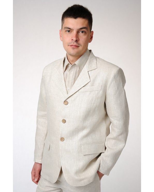 Пиджак льняной мужской классический